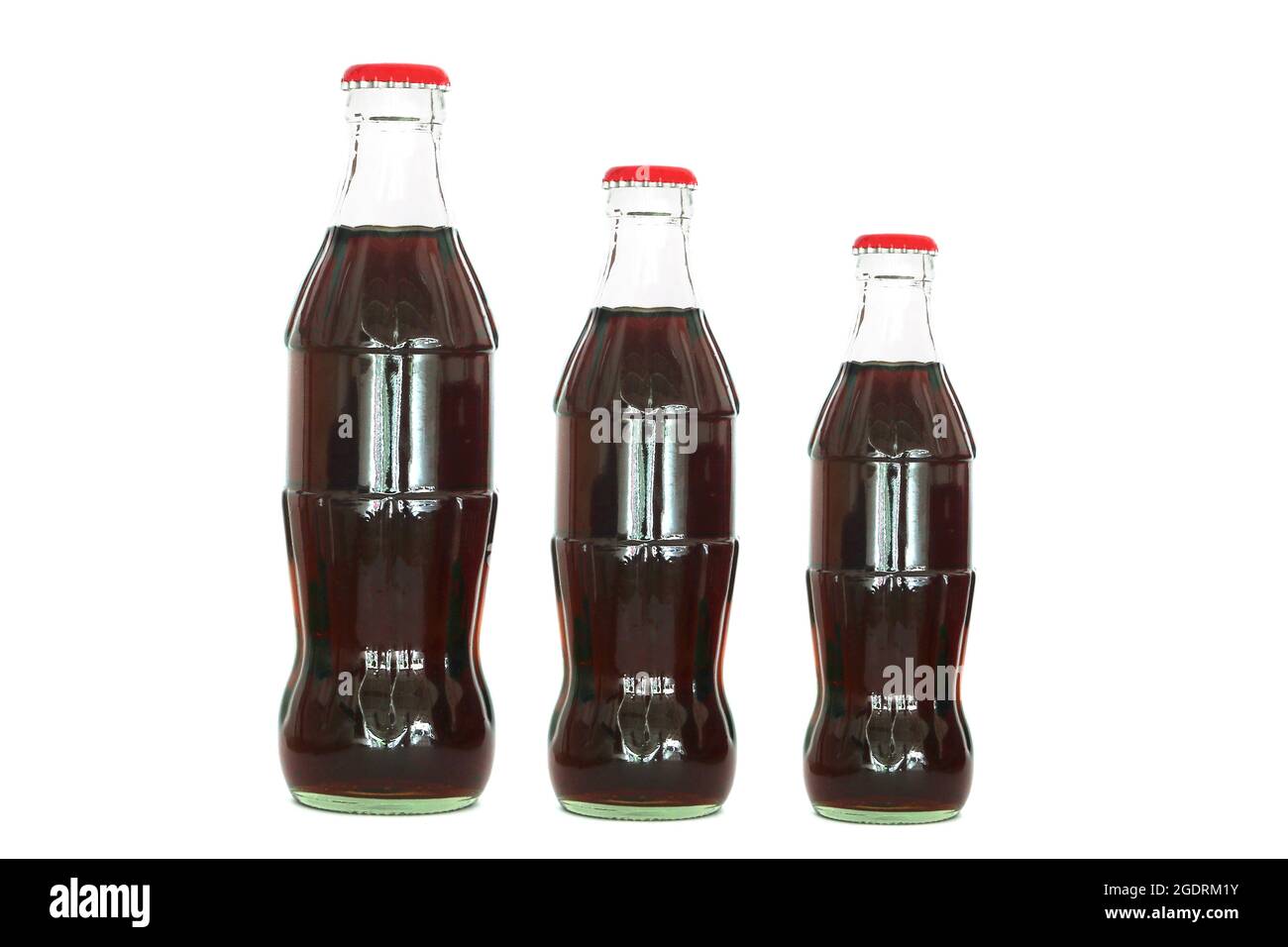 Cola-Flasche Getränk isolieren auf weißem Hintergrund Stockfoto