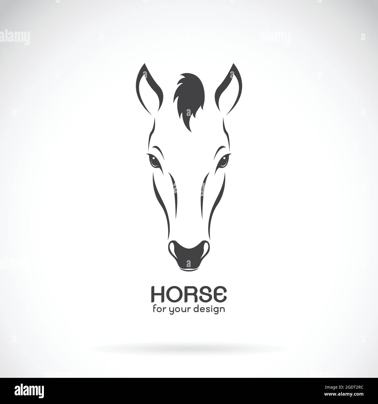 Vektorbild eines Pferdekopfes auf weißem Hintergrund, Vector Pferd Logo. Wilde Tiere. Horse Farm. Leicht editierbare Vektorgrafik mit Ebenen. Stock Vektor