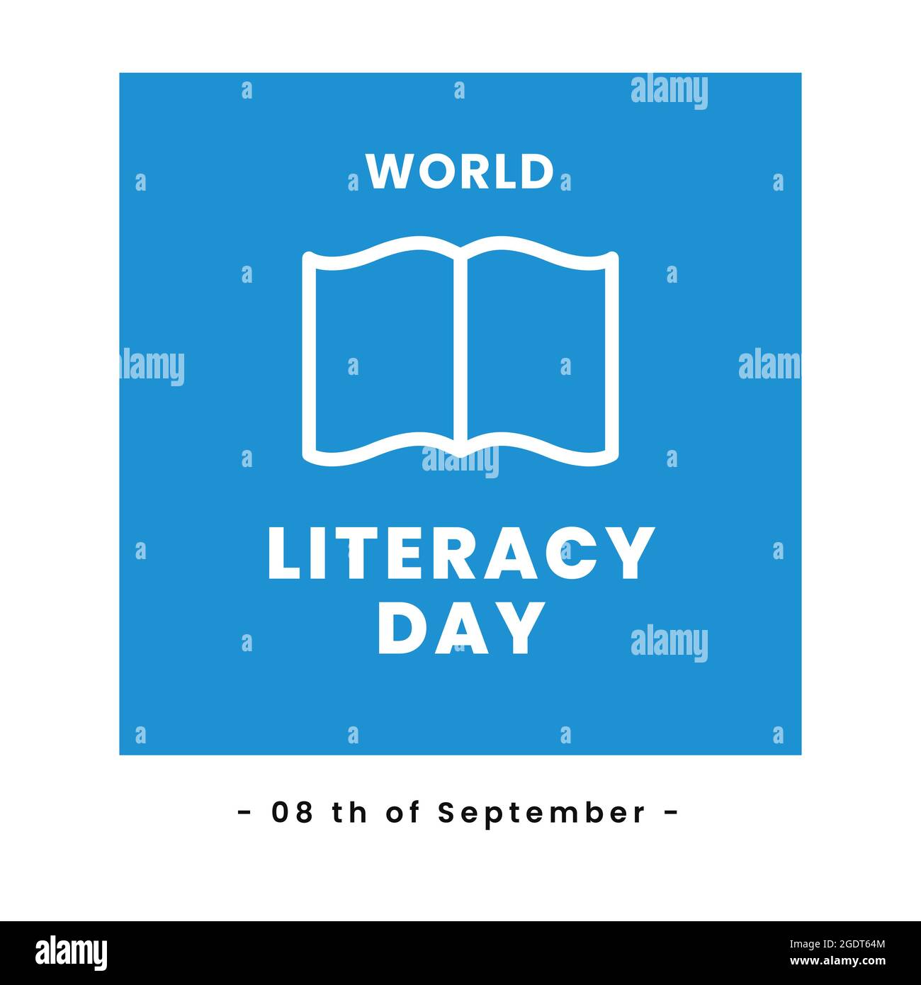 International Literacy Day Social Media Poster und Cover, 8. September mit Open Book Illustration Vektor. eps 10 Vektor Stock Vektor