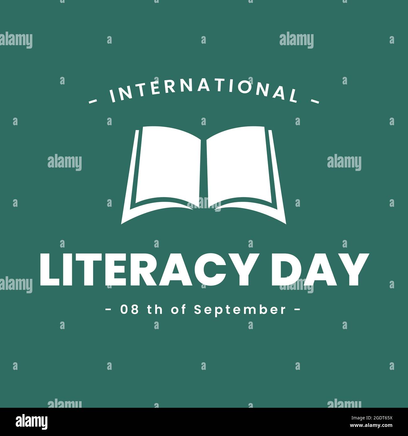 International Literacy Day Social Media Poster und Cover, 8. September mit Open Book Illustration Vektor. eps 10 Vektor Stock Vektor