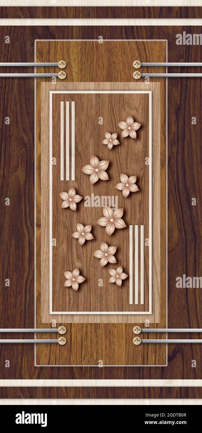 3D Tür Design Hintergrund, Laminat Holz Hochwertige Rendering dekorative Wandbild Tapete Illustration, 3D Carving Innenarchitektur. Stockfoto 3D Tür Design Hintergrund, Laminat Holz Hochwertige Rendering dekorative Wandbild Tapete Illustration, 3D Carving Innenarchitektur. Stockfoto