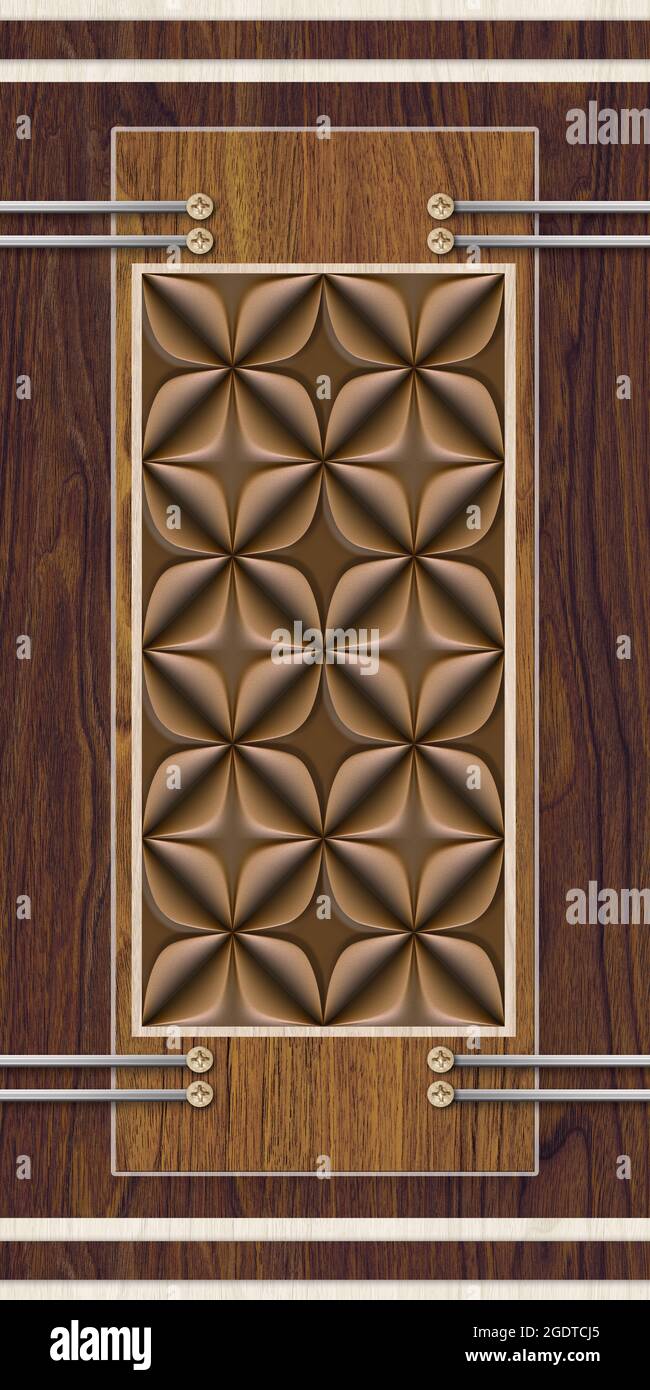 3D Tür Design Hintergrund, Laminat Holz Hochwertige Rendering dekorative Wandbild Tapete Illustration, 3D Carving Innenarchitektur. Stockfoto 3D Tür Design Hintergrund, Laminat Holz Hochwertige Rendering dekorative Wandbild Tapete Illustration, 3D Carving Innenarchitektur. Stockfoto