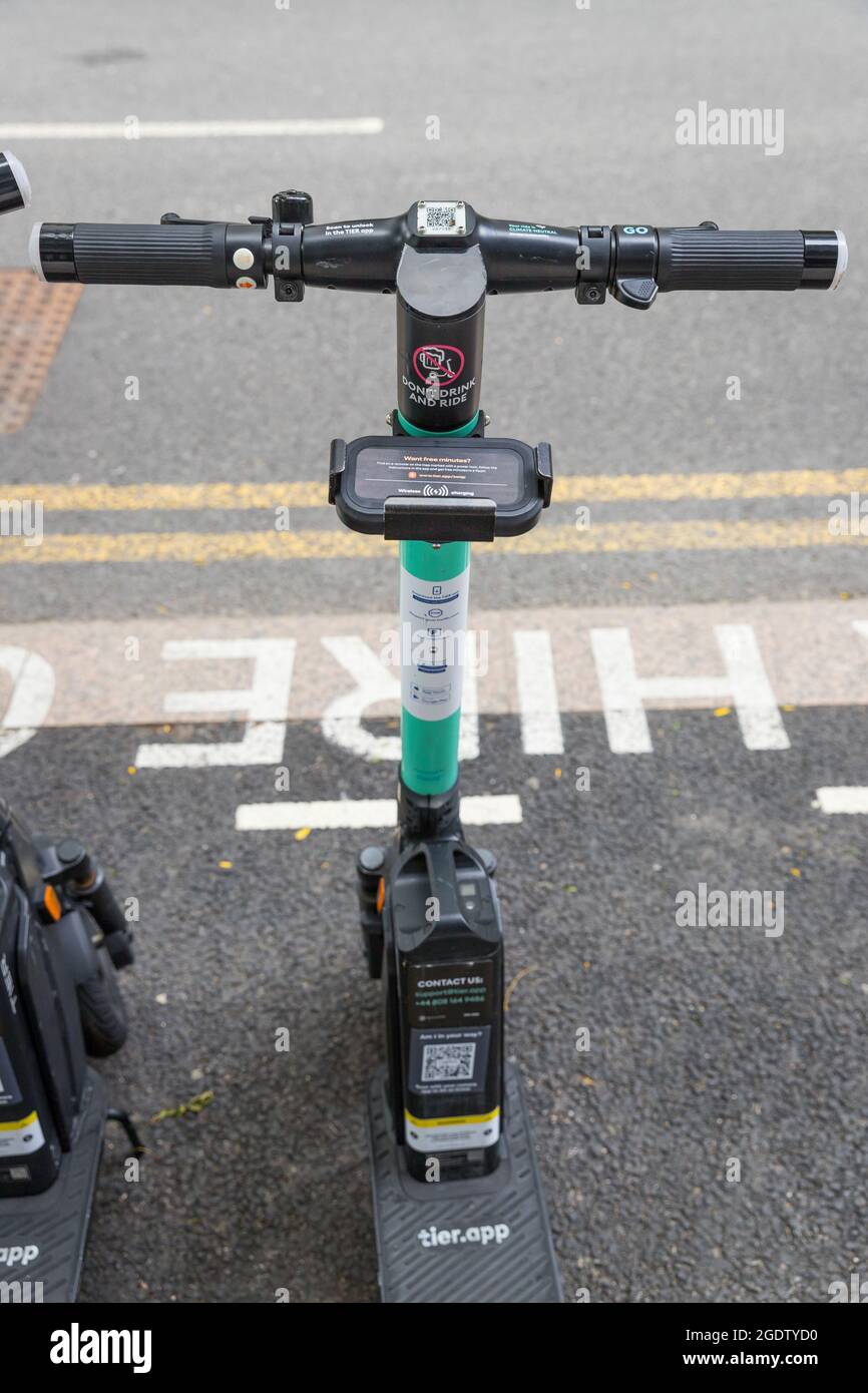 E-Scooter können in London gemietet werden Stockfoto