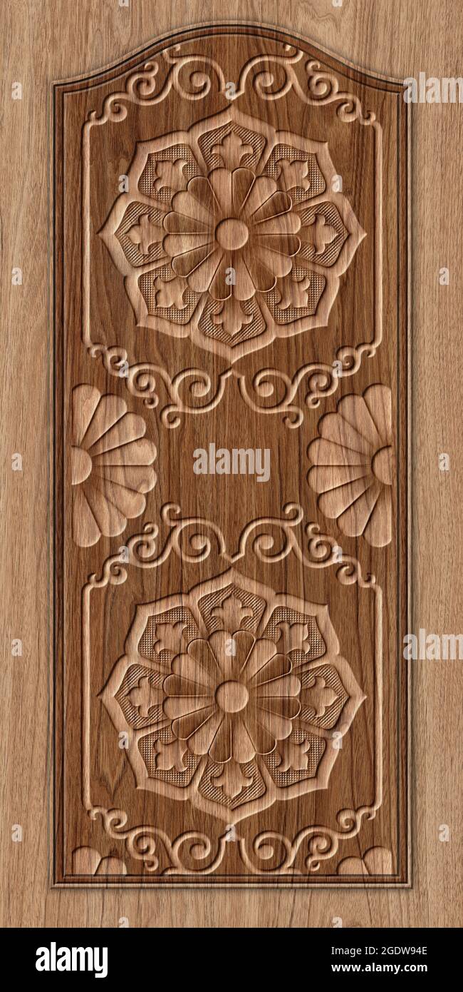 3D Tür Design Hintergrund, Laminat Holz Hochwertige Rendering dekorative Wandbild Tapete Illustration, 3D Carving Innenarchitektur. Stockfoto 3D Tür Design Hintergrund, Laminat Holz Hochwertige Rendering dekorative Wandbild Tapete Illustration, 3D Carving Innenarchitektur. Stockfoto