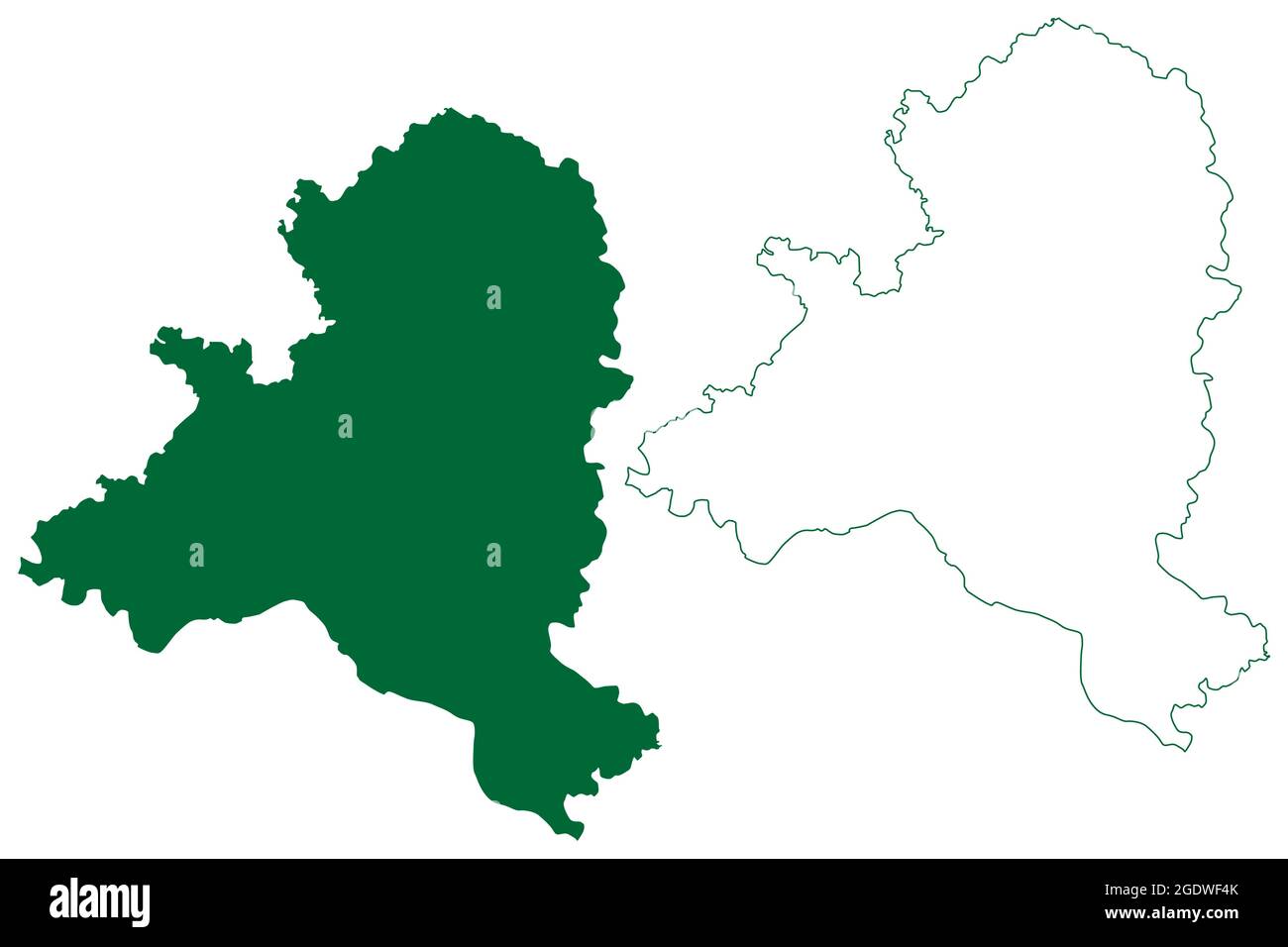 RaeBareli District (Uttar Pradesh State, Republik Indien) Karte Vektor Illustration, scribble Skizze Rae Bareli Karte Stock Vektor