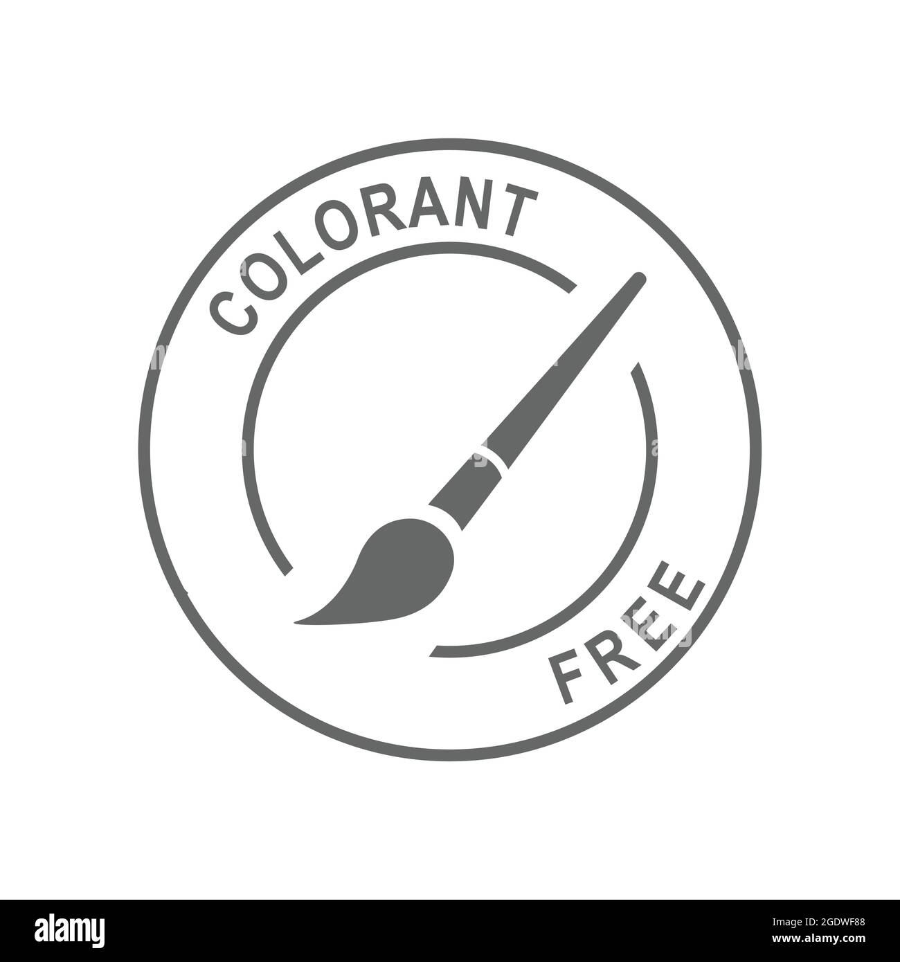 Farbstoff frei keine künstlichen Farben Symbol für Kosmetik-und Lebensmittel-Produkte. Vektor Stock Vektor