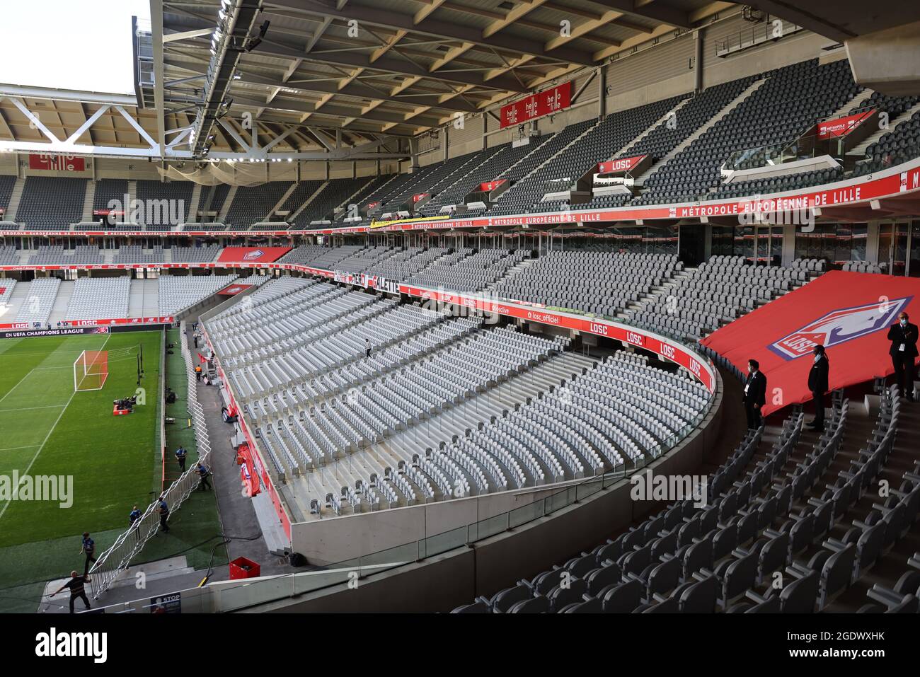 Stadion LOSC während der französischen Meisterschaft Ligue 1 Fußballspiel  zwischen LOSC Lille und OGC Nizza am 14. August 2021 im Pierre-Mauroy- Stadion in Villeneuve-d'Ascq in der Nähe von Lille, Frankreich - Foto  Laurent