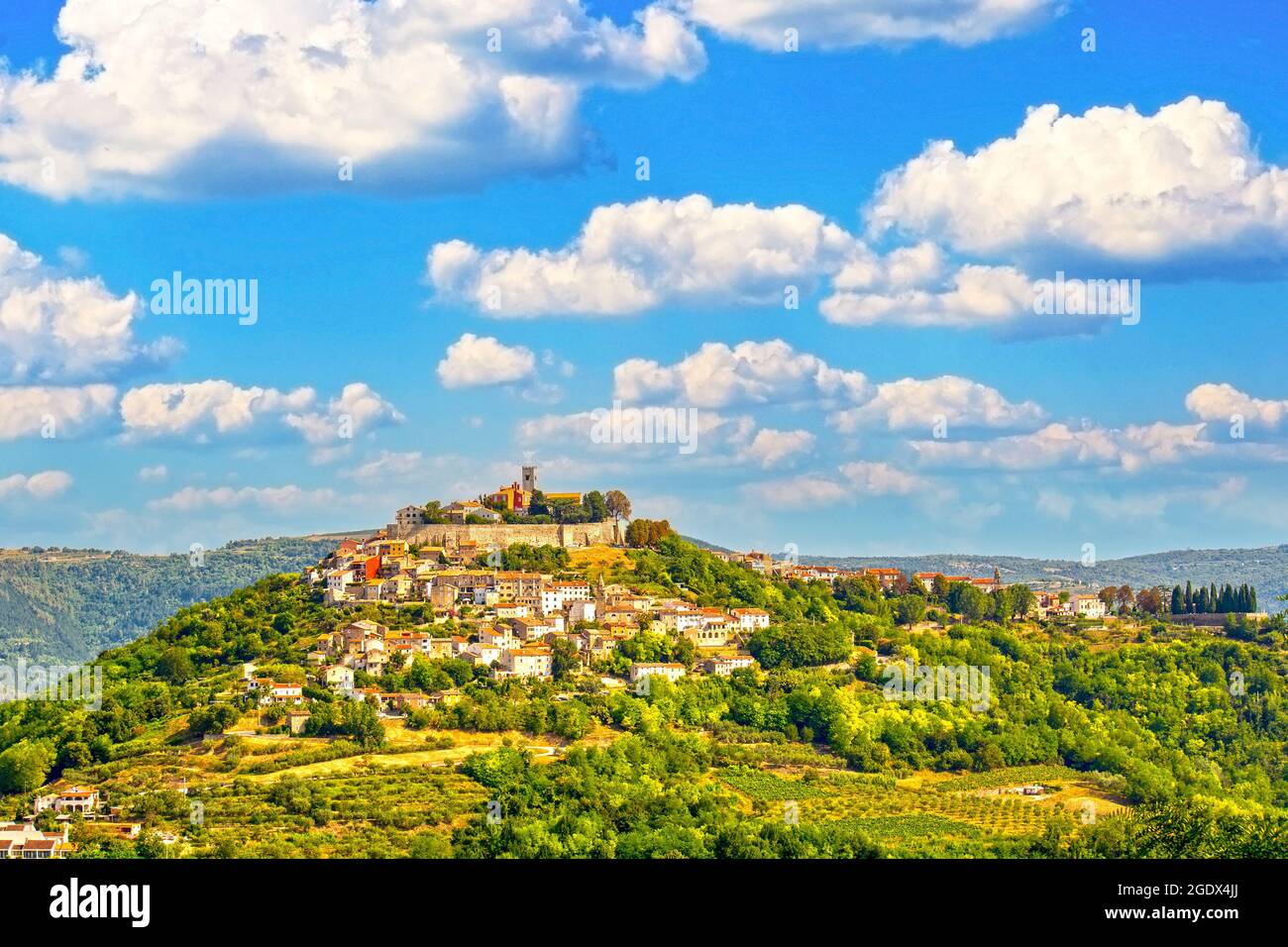 Motovun Stadt auf der Halbinsel Istrien in Kroatien Stockfoto