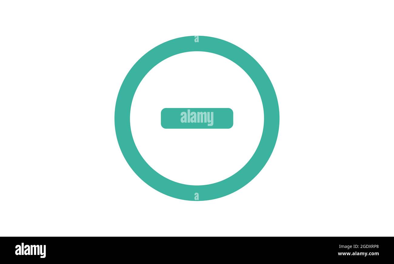 Abgerundete Löschtaste mit Minus-Symbolvektor auf weißem Hintergrund für Ihr Web- und Mobile-App-Design isoliert, Stock Vektor