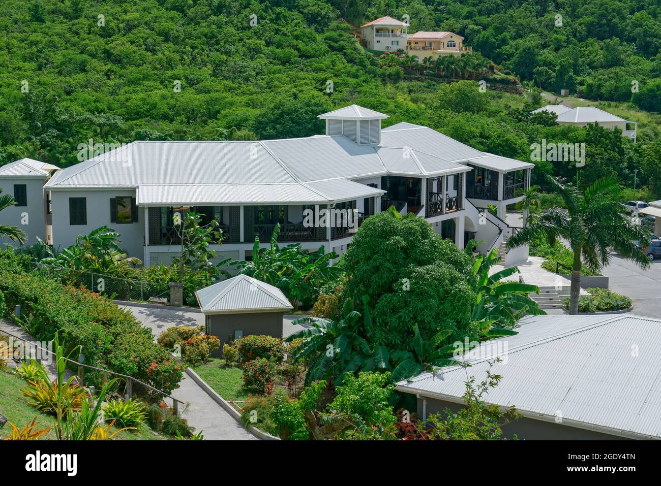 Antigua - 24. Nov 2019: Sugar Ridge Resort Hauptgebäude Stockfoto