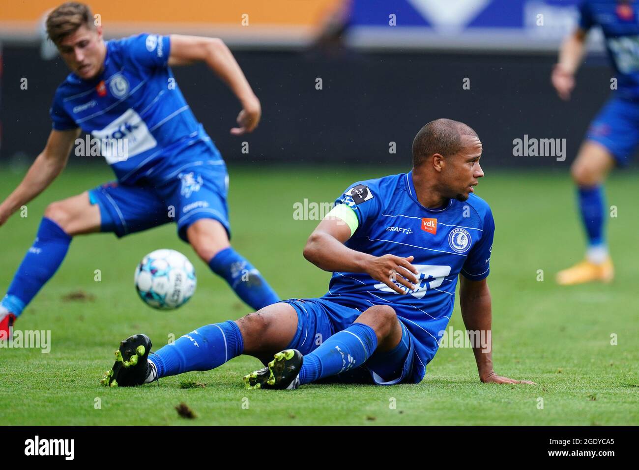Gent Belgien 15 August Vadis Odjidja Ofoe Von Kaa Gent Wahrend Des Jupiler Pro League Spiels Zwischen Kaa Gent Und Kv Mechelen In Der Ghelamco Arena Am 15 August 21 In Gent