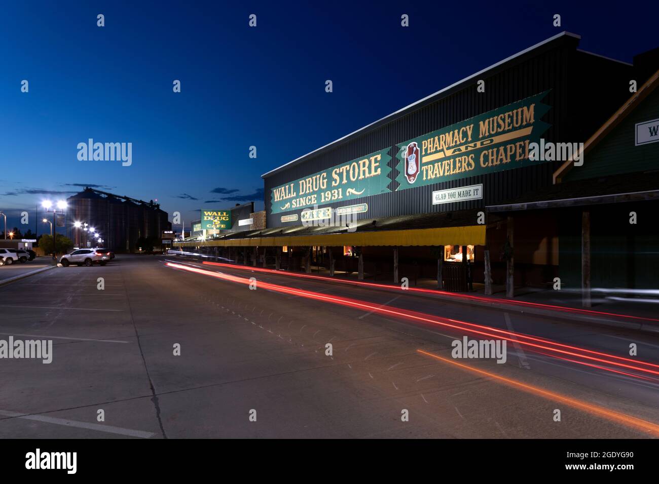 SD00434-00....SOUTH DAKOTA - die Stadt Wall in der Nacht. Stockfoto