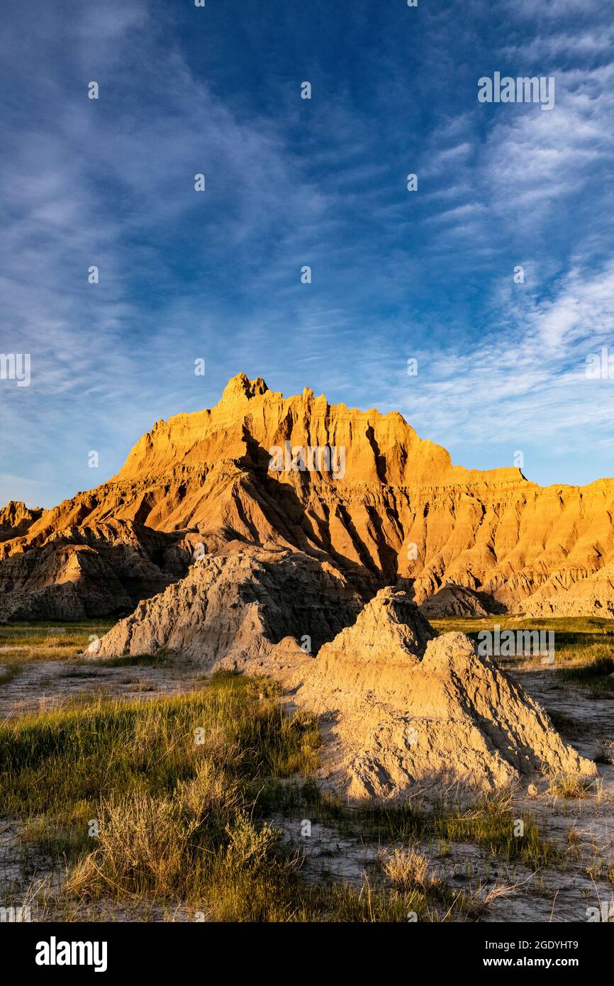 SD004454-00....SOUTH DAKOTA - Buttes in der Nähe des Besucherzentrums Ben Reifel im Badlands National Park. Stockfoto