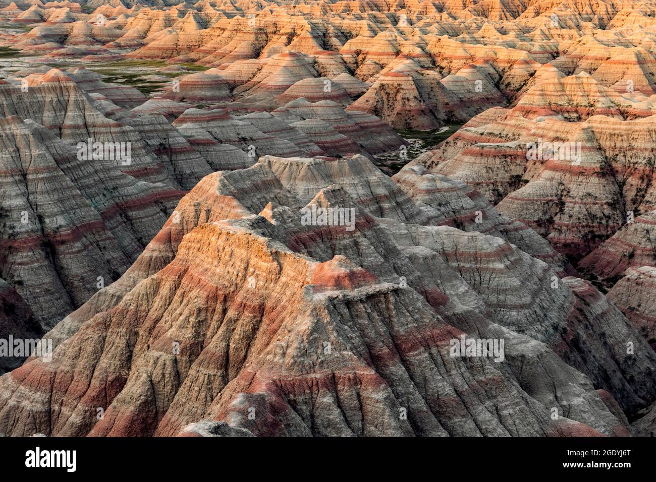 SD00457-00....SOUTH DAKOTA - Sonnenaufgang bei Big Badlands Overlook im Badlands National Park. Stockfoto
