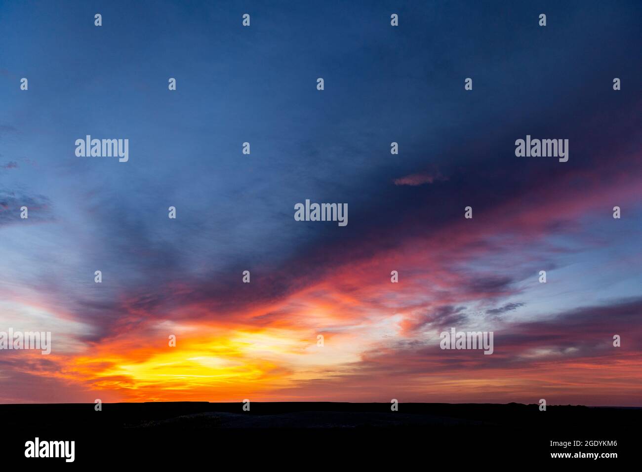 SD00467-00....SOUTH DAKOTA -Sonnenaufgang bei Big Badlands Blick im Badlands National Park. Stockfoto
