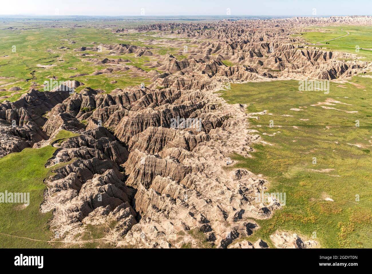 SD00487-00....SOUTH DAKOTA - Badlands National Park aus der Luft während eines Hubschrauberfluges. Stockfoto