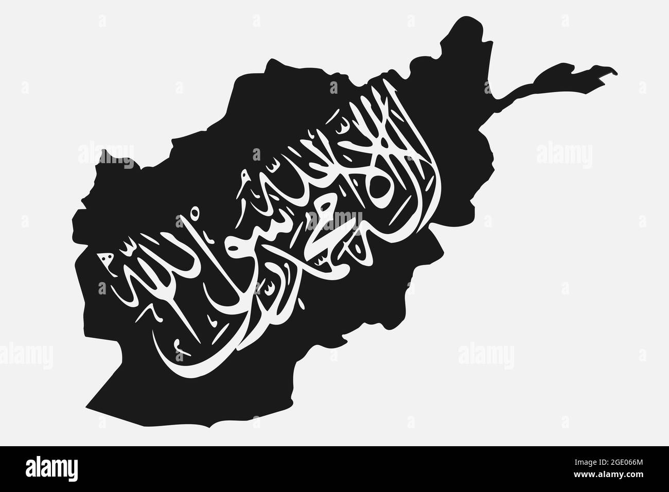 Taliban-Flagge auf der Afghanistan-Karte. Stock Vektor