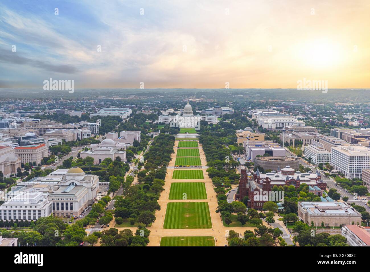 Luftaufnahme des Kapitolgebäudes der Vereinigten Staaten in Washington, District of Columbia, USA Stockfoto