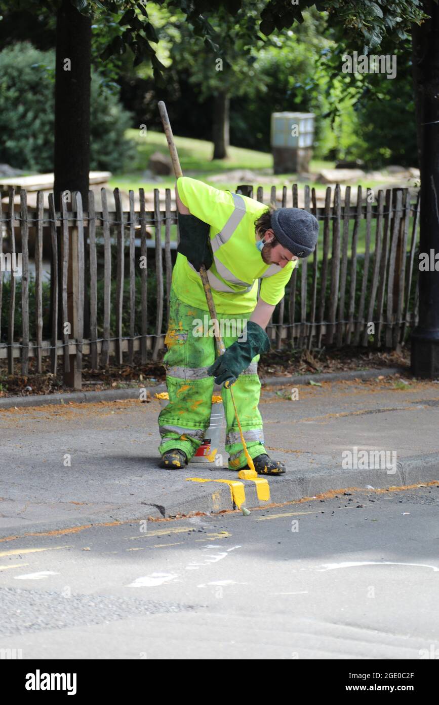 In Glasgow werden keine Beschränkungen für das Be- oder Entladen gestrichen Stockfoto