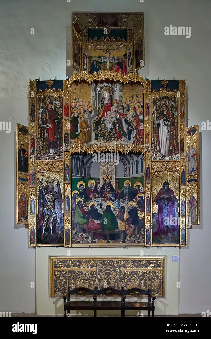 Altarbild des heiligen Abendmahls im Museum der Kathedrale von Segorbe, Castellon, Spanien, Europa Stockfoto