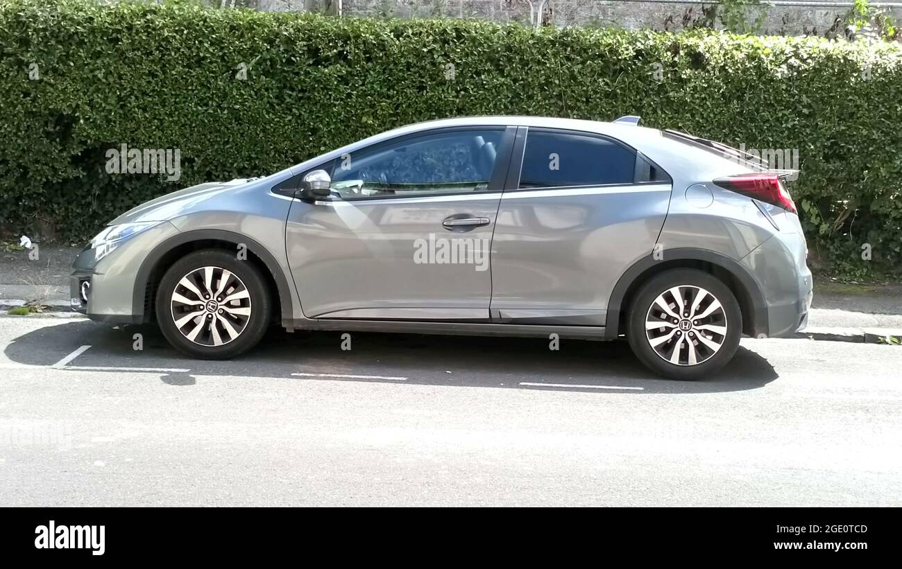 Ein Honda Civic aus dem Jahr 2016 wurde in Torquay, Devon, England, geparkt. Stockfoto