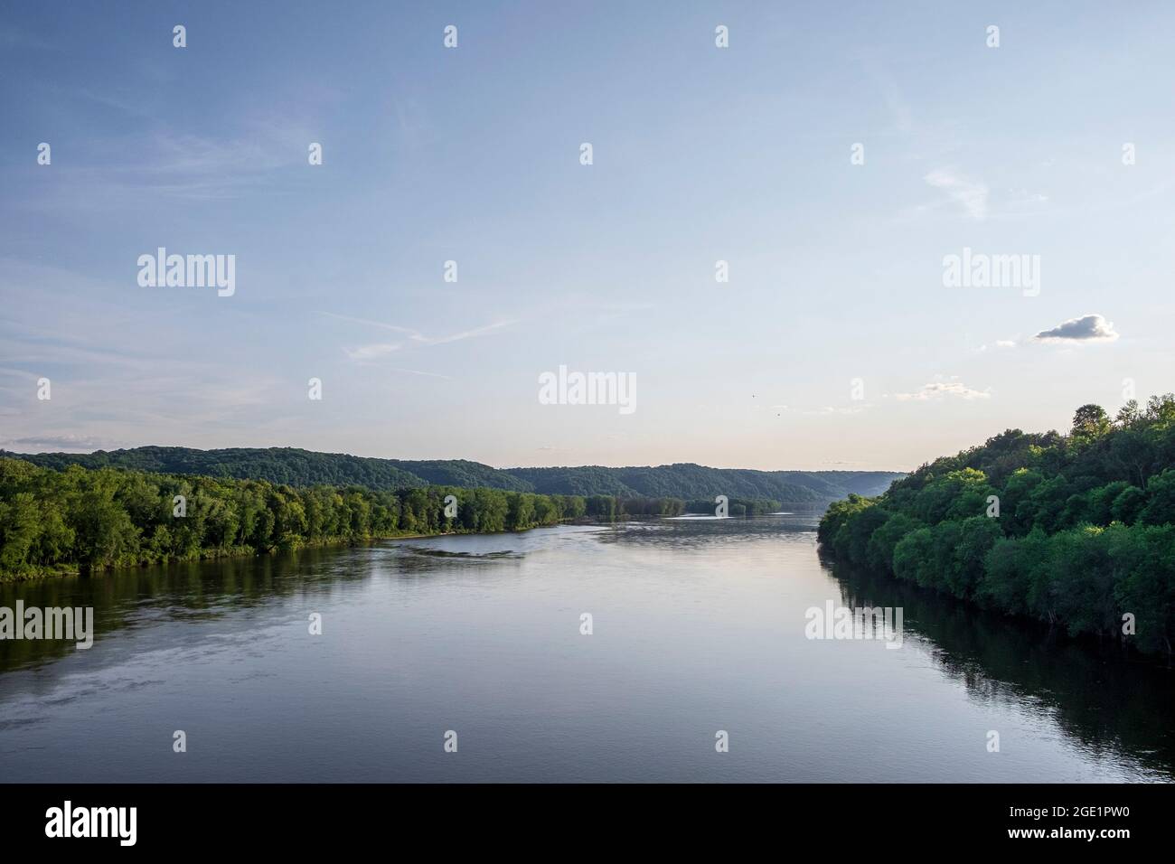 Mündung des Wisconsin River in Wyalusing, Wisconsin, USA Stockfoto