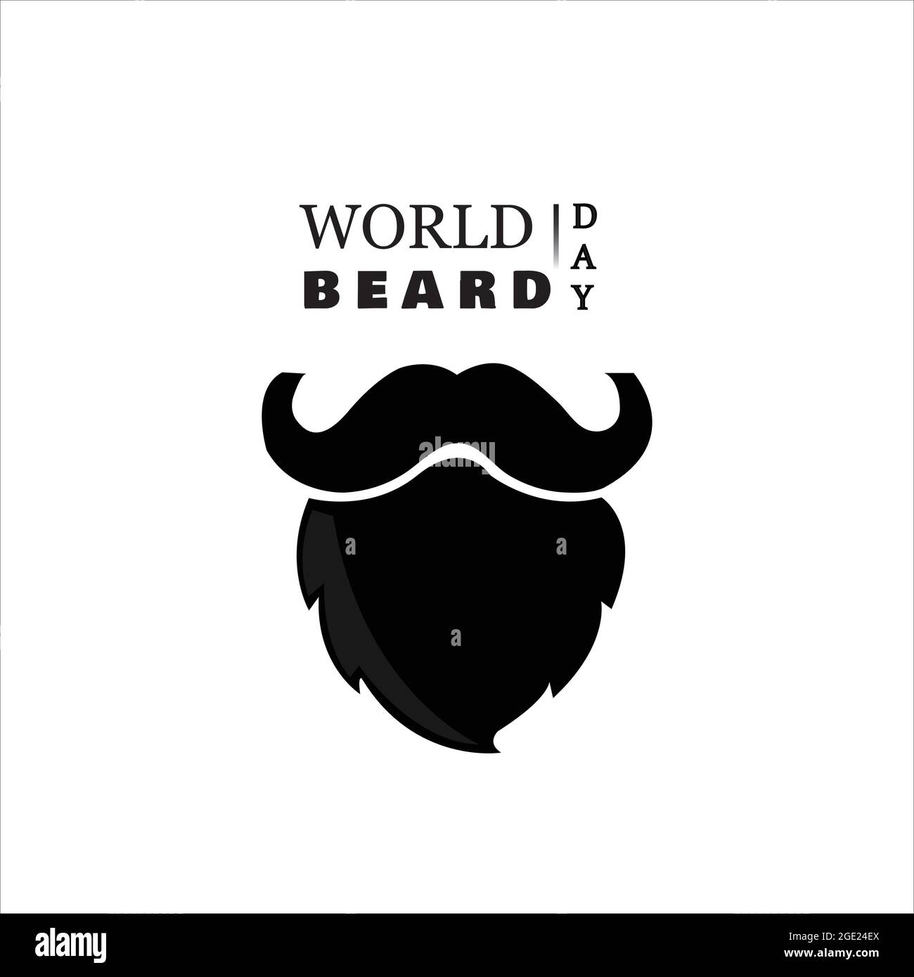 Welt Barttag mit schwarzem Bart und Schnurrbart Vektor isoliert. Stock Vektor