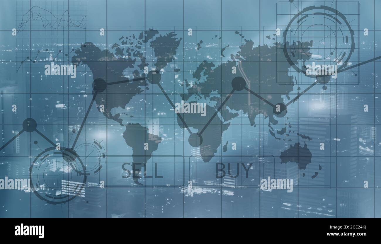 Verkaufen und Kaufen Finance Business Traders Konzept. Stockfoto