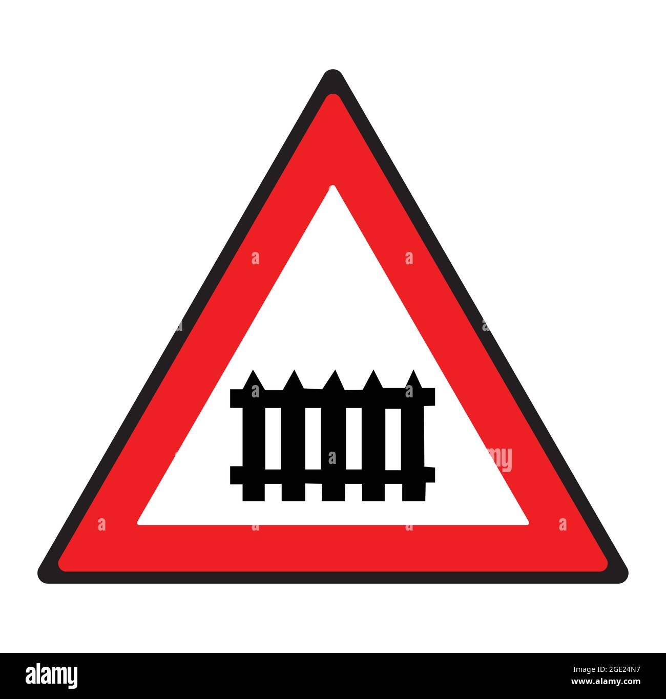 Schild mit beschützter Eisenbahnlinie. Sicherheitssymbol. Stock Vektor