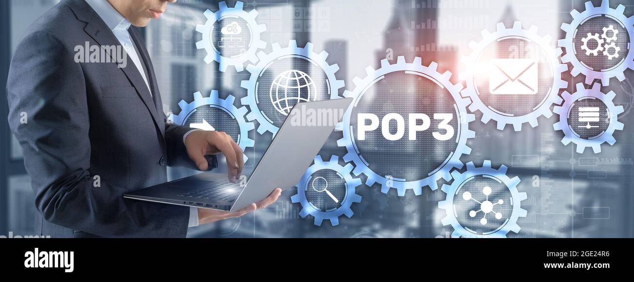 Pop3 Protokoll. IT-Technologie Internet-Konzept. Stockfoto