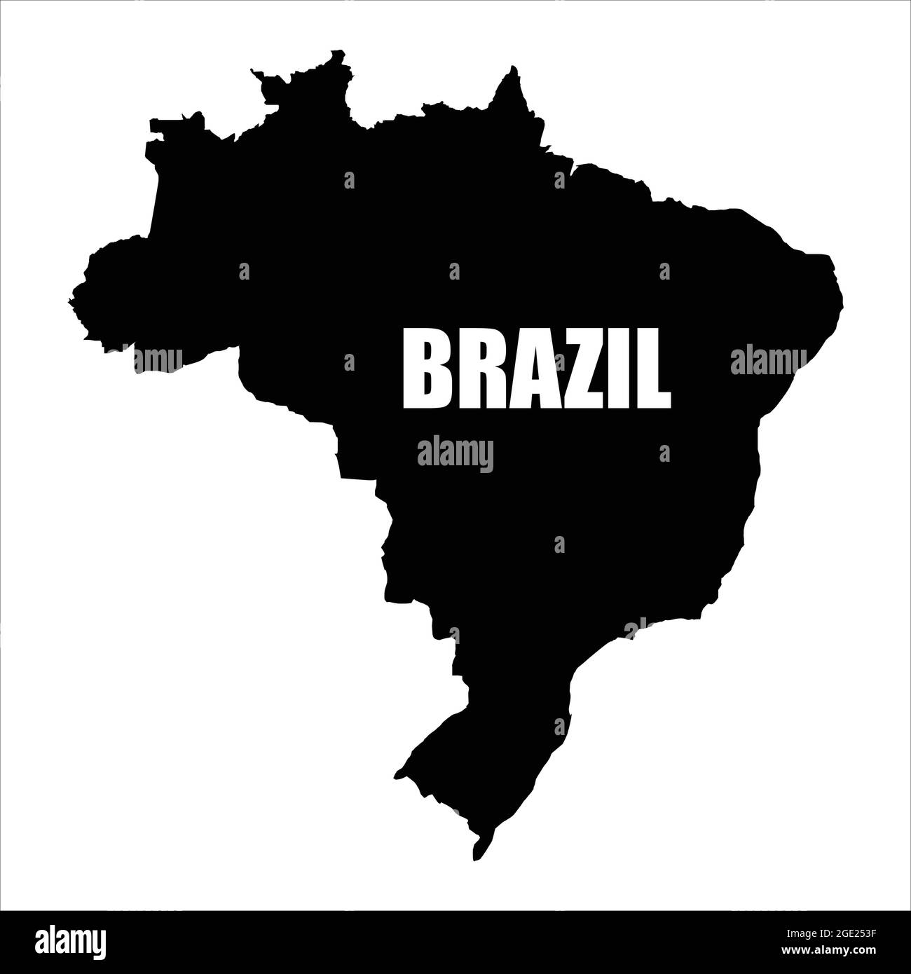 Brasilien-Karte auf weißem Hintergrund. Kartenvektor. Stock Vektor