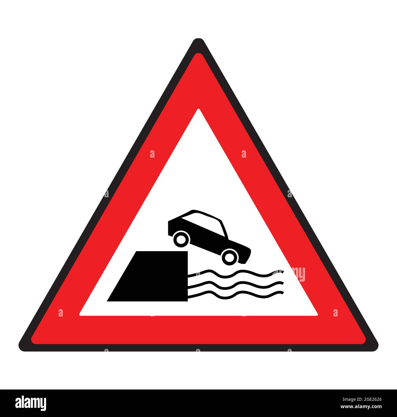 Straßenschild am Flussufer. Sicherheitssymbol. Stock Vektor