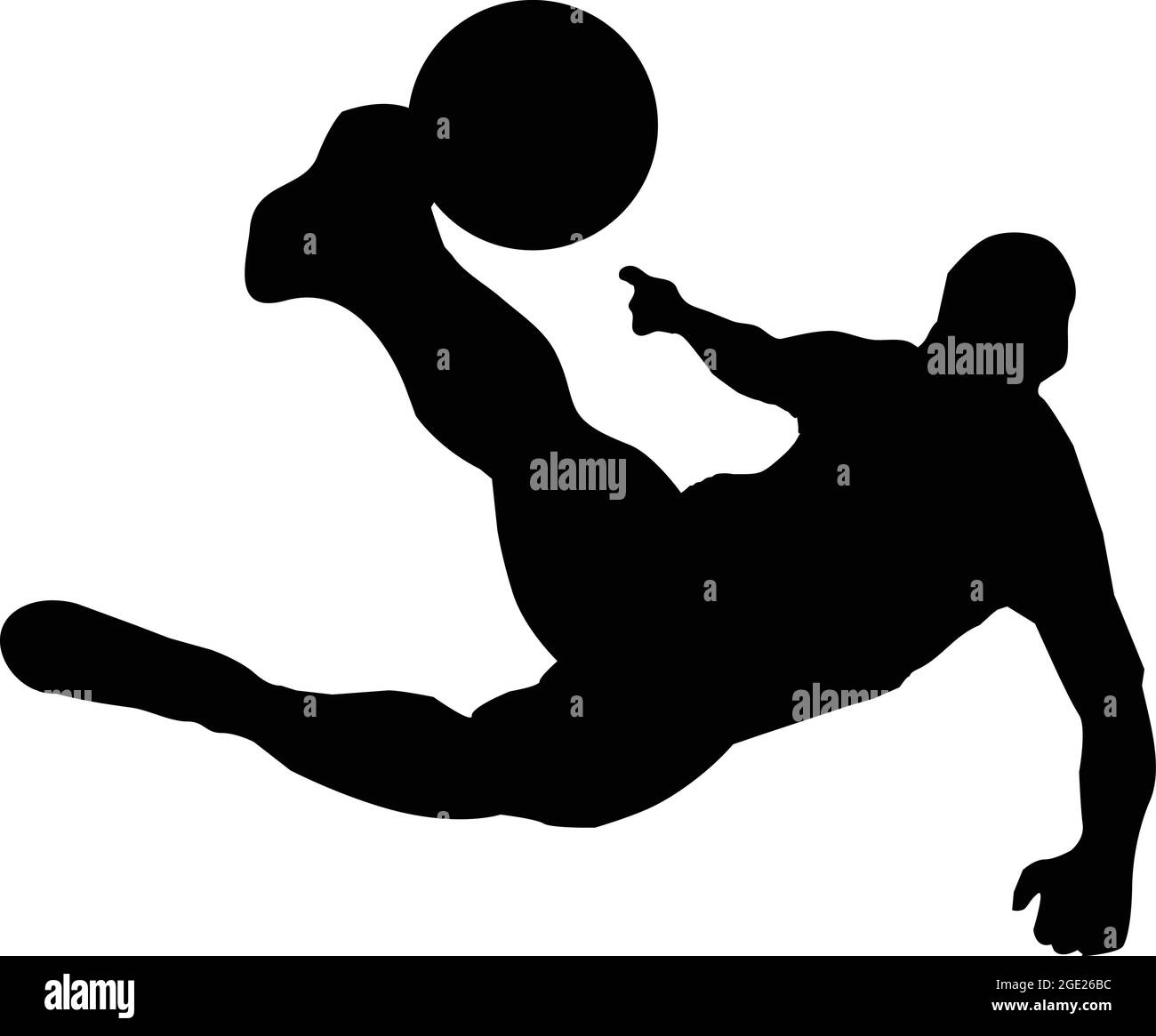 Football Player Vektor isolierte Illustration. Fußballspieler. Silhouette des Fußballspielers im Feld Symbol. Stock Vektor