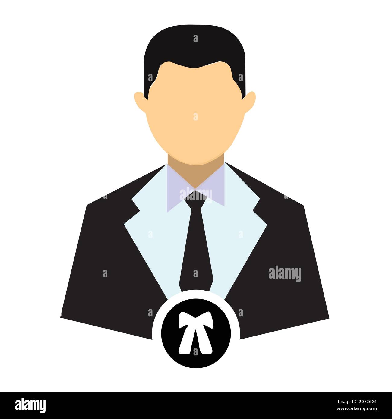 Profil Avatar Vektor Symbol Illustration für Anwalt oder Anwalt. Einfaches Cartoon-Symbol. Stock Vektor