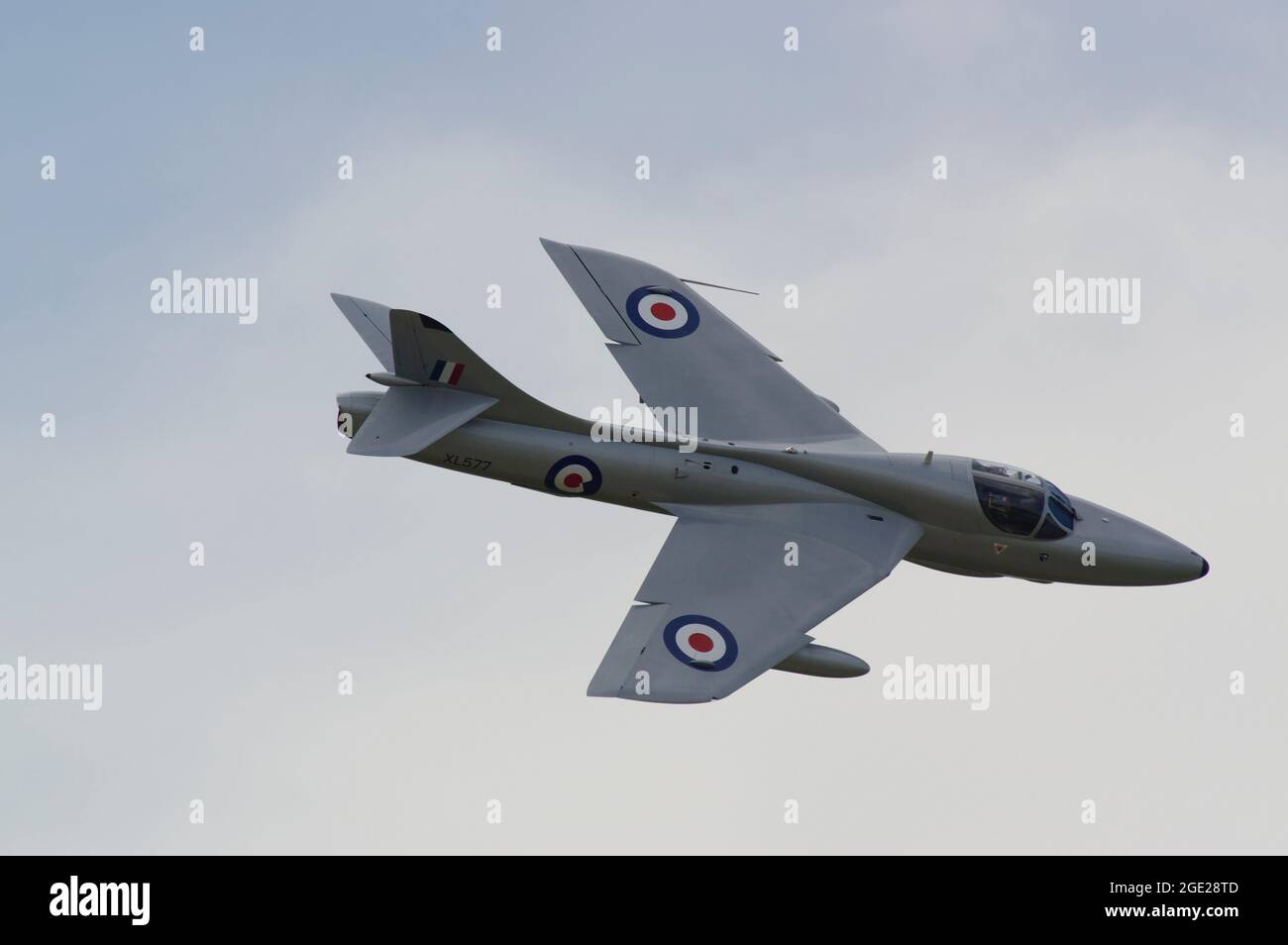 Hawker Hunter, T7 XL573, G-BVGH, bei RNAS Yeovilton, Somerset Stockfoto