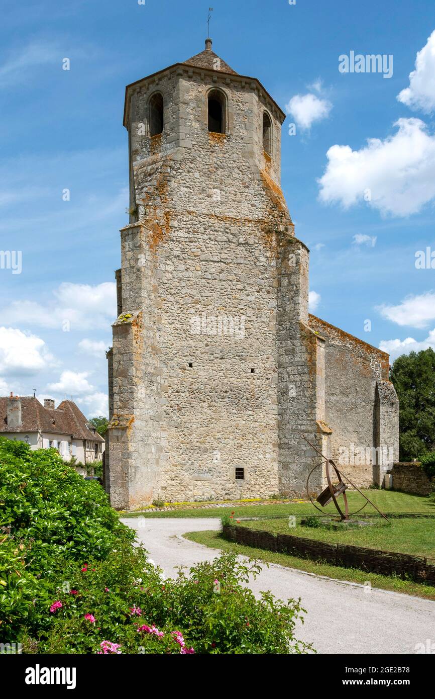 Verneuil en Bourbonnais bemalte Kirche, Departement Allier, Auvergne-Rhone-Alpes, Frankreich Stockfoto