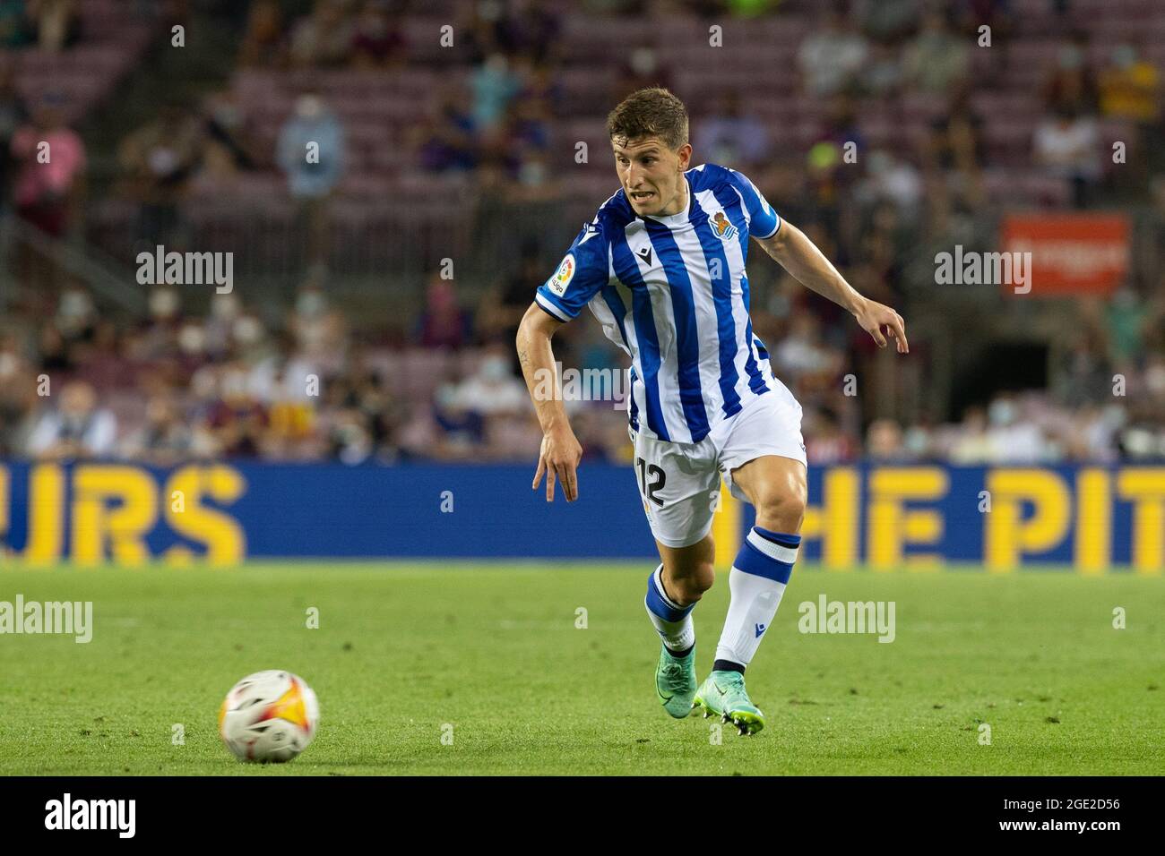 Aihen Munoz von Real Sociedad während des La Liga Santander-Spiels zwischen dem FC Barcelona und Real Sociedad im Camp Nou-Stadion in Barcelona, Spanien. Stockfoto