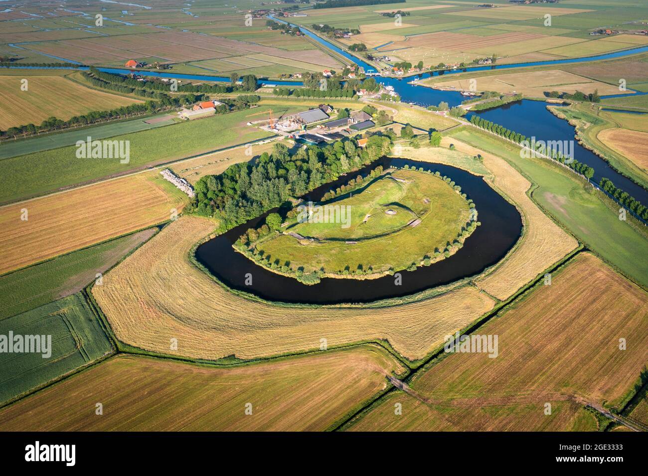 Niederlande, Westbeemster. Spijkerboor. Fort Spijkerboor. Amsterdam Defence Line, UNESCO-Weltkulturerbe. Das Fort in der Nähe von Spijkerboor befindet sich Stockfoto