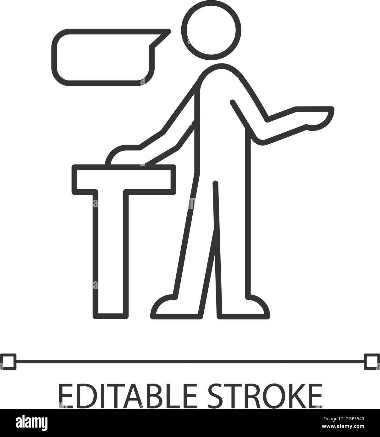 Selbstbewusstes, lineares Symbol Stock Vektor