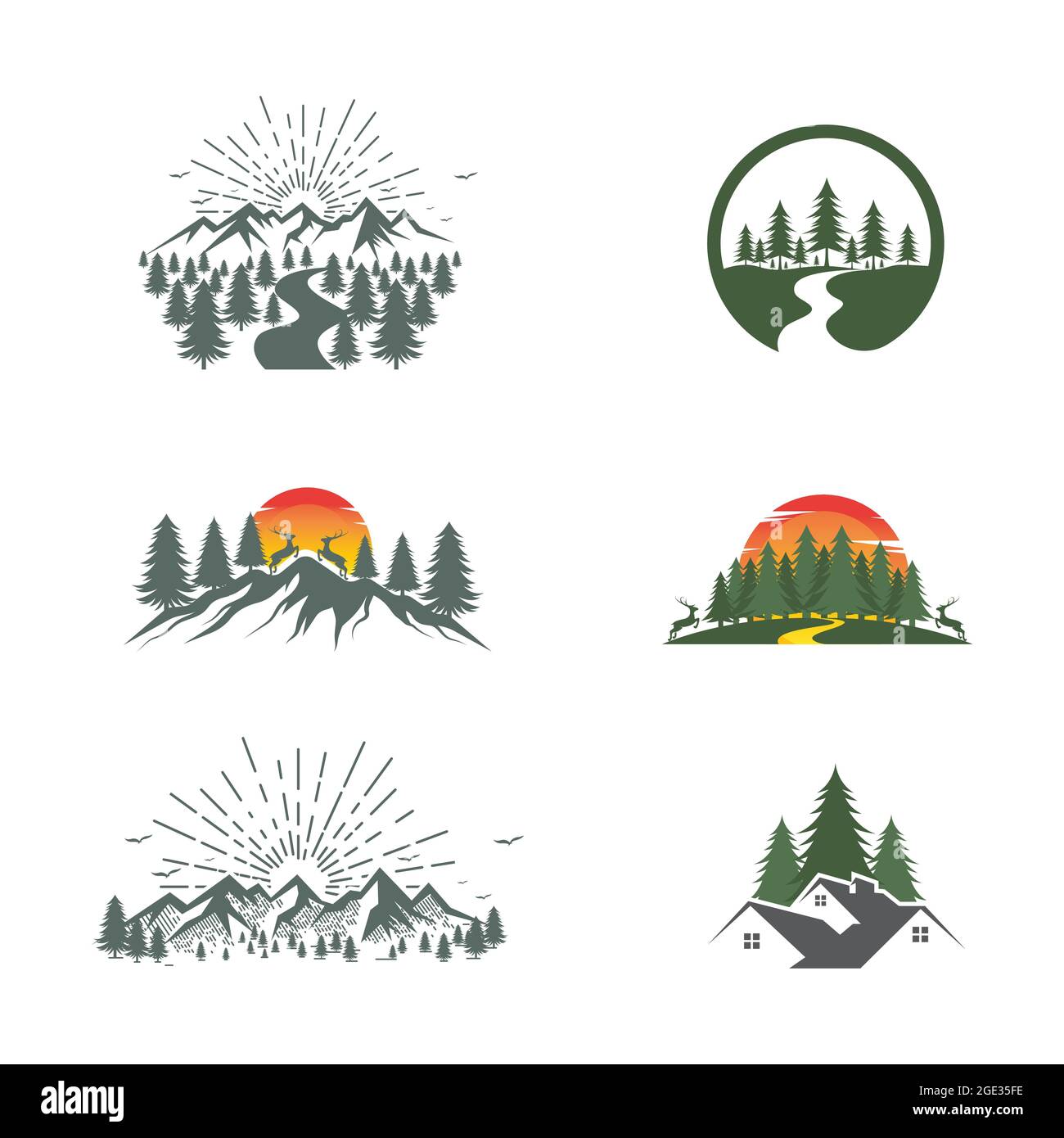 Forest Vector Symbol Design Illustration Vorlage Stock Vektor