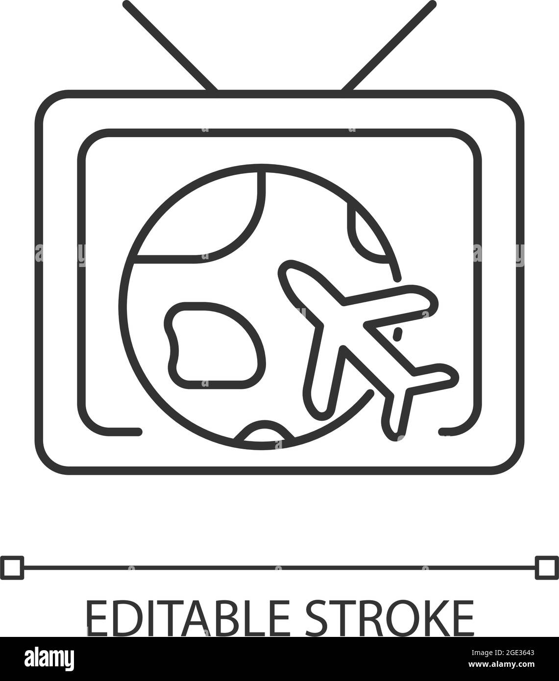 Reise- und Abenteuershow lineares Symbol Stock Vektor