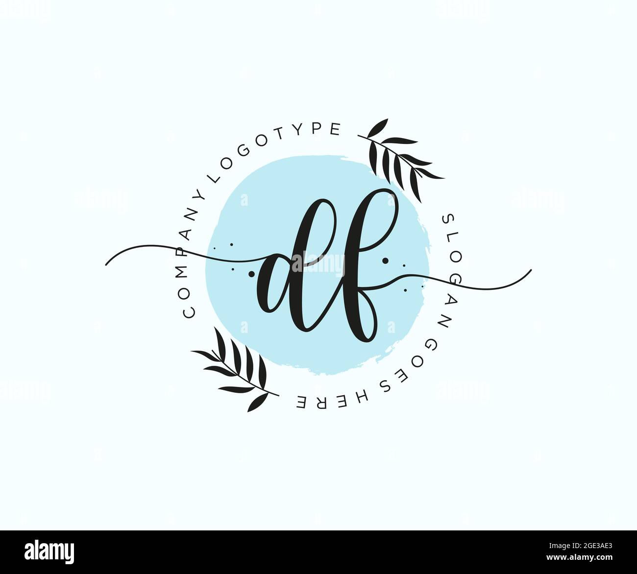 DF feminine Logo Schönheit Monogramm und elegantes Logo-Design, Handschrift Logo der ursprünglichen Signatur, Hochzeit, Mode, Blumen und botanischen mit kreativen Stock Vektor