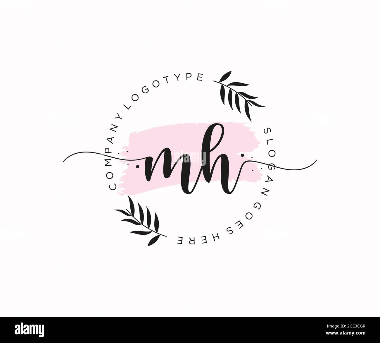 MH feminine Logo Schönheit Monogramm und elegantes Logo-Design, Handschrift Logo der ursprünglichen Signatur, Hochzeit, Mode, floral und botanisch mit kreativen Stock Vektor