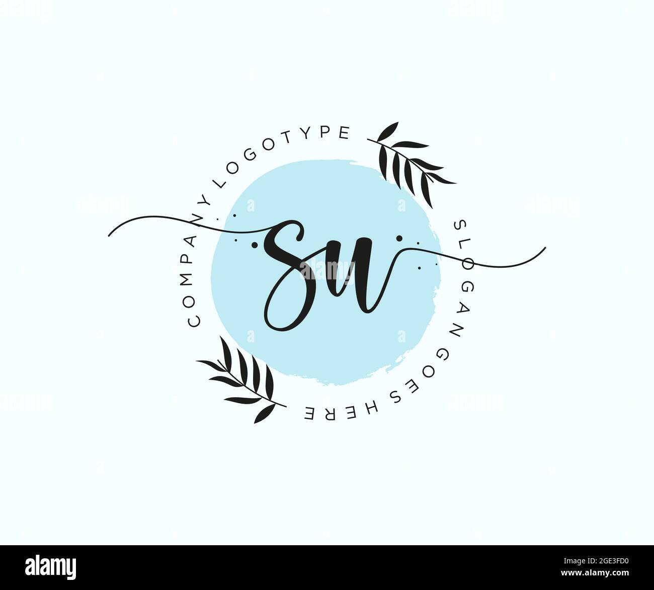 SU feminine Logo Schönheit Monogramm und elegantes Logo-Design, Handschrift Logo der ursprünglichen Signatur, Hochzeit, Mode, Blumen und botanischen mit kreativen Stock Vektor