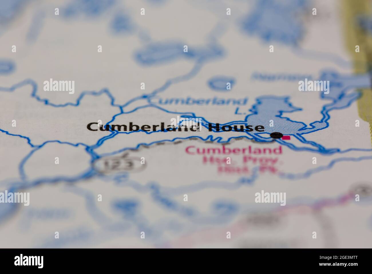 Cumberland House Saskatchewan Kanada auf einer Straßenkarte oder Geographie-Karte angezeigt Stockfoto