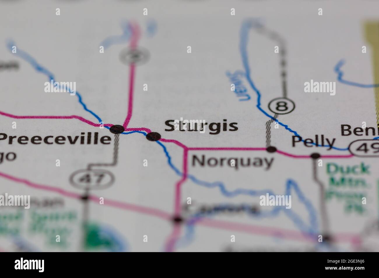Sturgis Saskatchewan Kanada wird auf einer Straßenkarte oder Geografie-Karte angezeigt Stockfoto