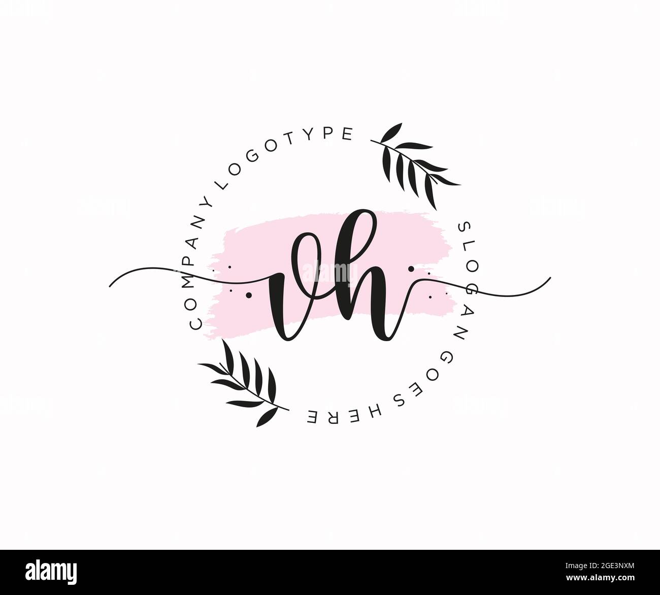 VH feminine Logo Schönheit Monogramm und elegantes Logo-Design, Handschrift Logo der ursprünglichen Signatur, Hochzeit, Mode, floral und botanisch mit kreativen Stock Vektor