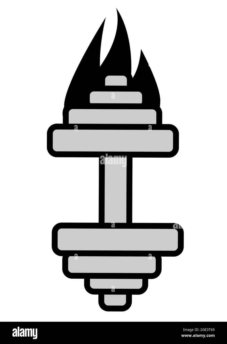 Komposition von schwarzen Hantel-Symbol auf wtie Hintergrund Stockfoto