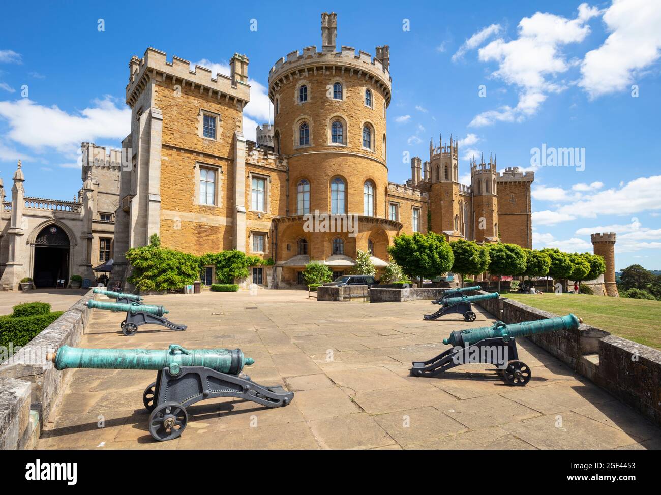 The Cannon Terrace Belvoir Castle Valle of Belvoir Grantham Leicestershire England GB Europa Stockfoto