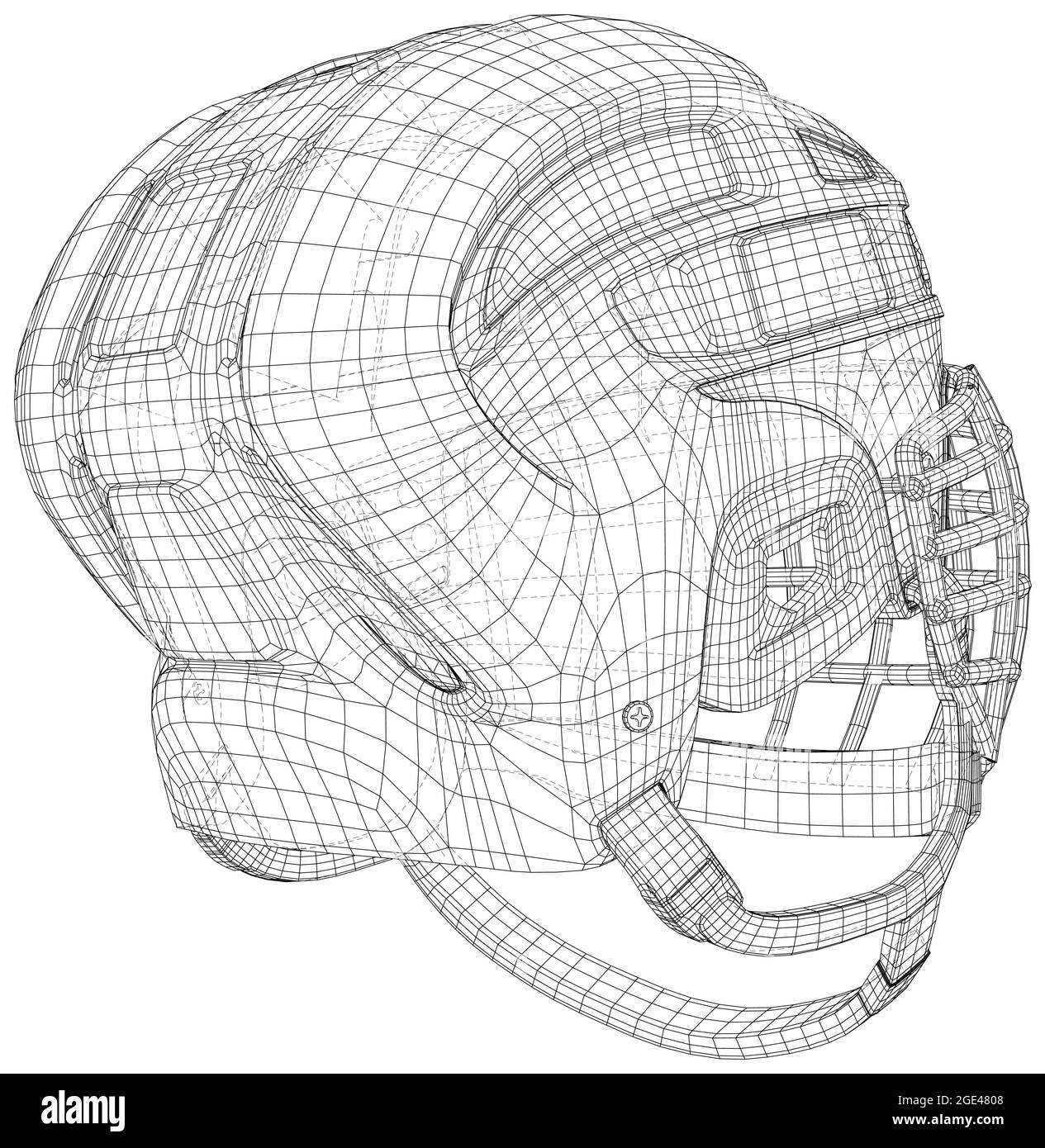 Eishockeyhelm. Umrissmaske. Drahtgestell im EPS10-Format. Vektor aus 3d erstellt Stock Vektor